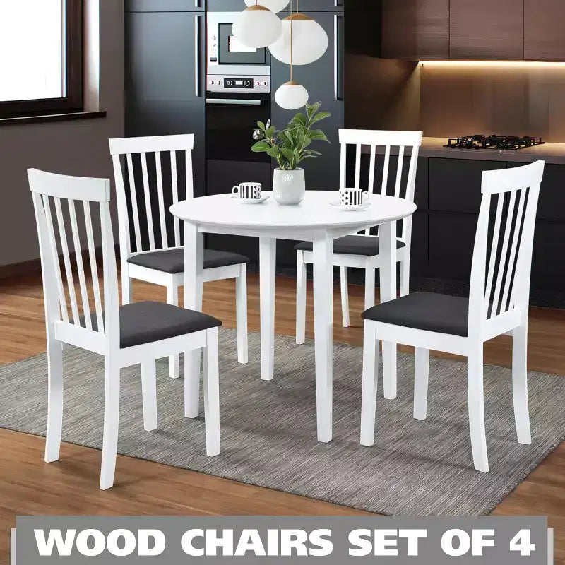 Kings Brand Furniture - Lot de 4 chaises de salle à manger en bois - Chaises d'appoint rembourrées modernes sans accoudoirs pour salle à manger et cuisine