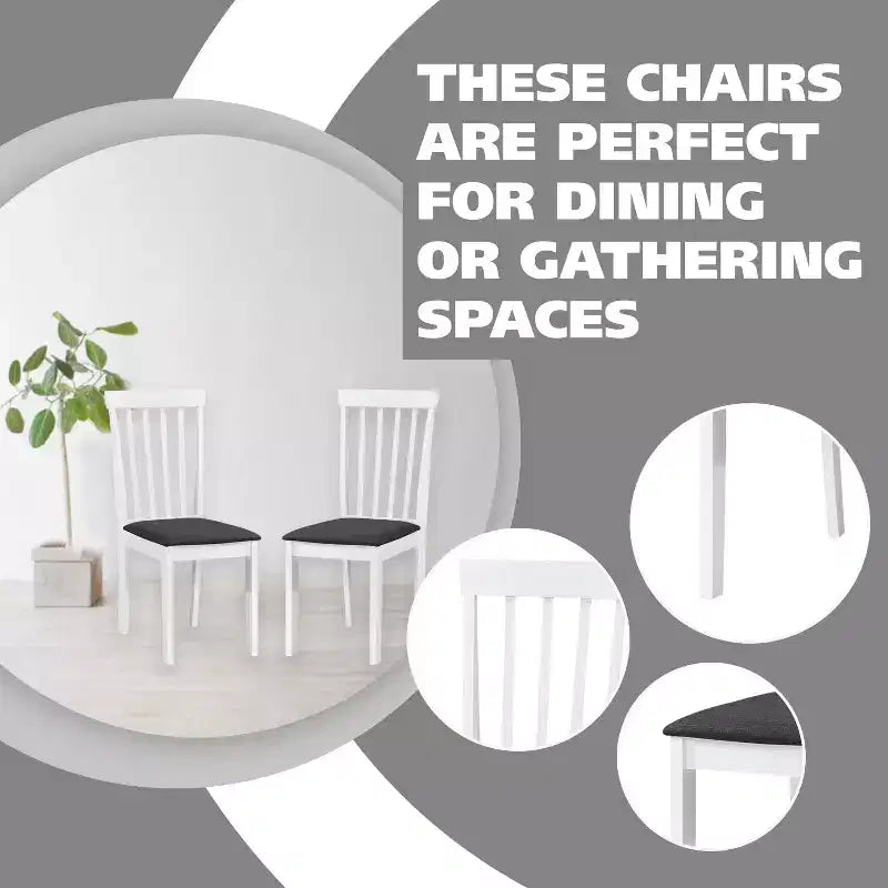 Kings Brand Furniture - Lot de 4 chaises de salle à manger en bois - Chaises d'appoint rembourrées modernes sans accoudoirs pour salle à manger et cuisine