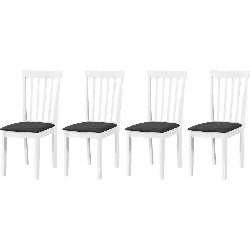 Kings Brand Furniture - Lot de 4 chaises de salle à manger en bois - Chaises d'appoint rembourrées modernes sans accoudoirs pour salle à manger et cuisine