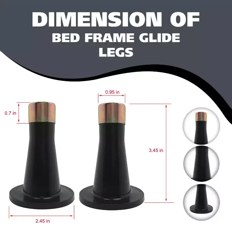 Meubles King's Brand - Pieds de lit à roulettes en plastique pour remplacer les roulettes