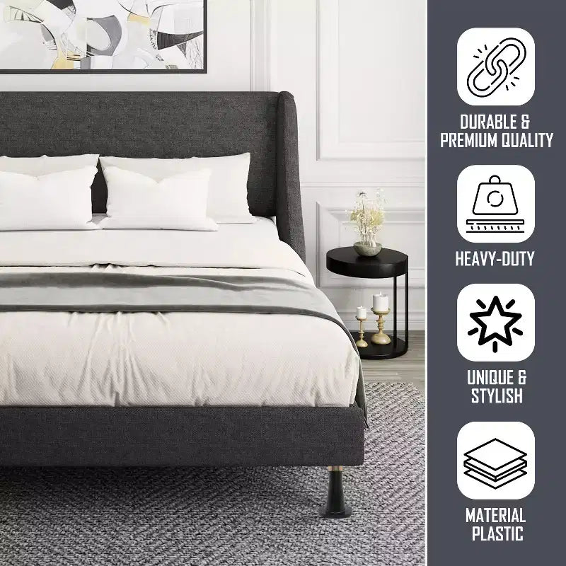 Meubles King's Brand - Pieds de lit à roulettes en plastique pour remplacer les roulettes