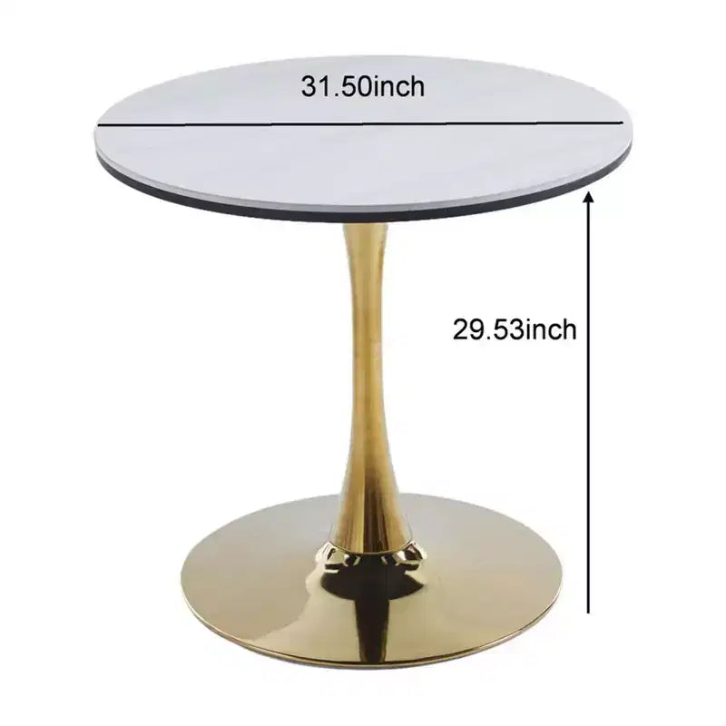 Table à manger Tulip spéciale avec plateau en marbre, construction en MDF, pour cuisine ou bureau de direction