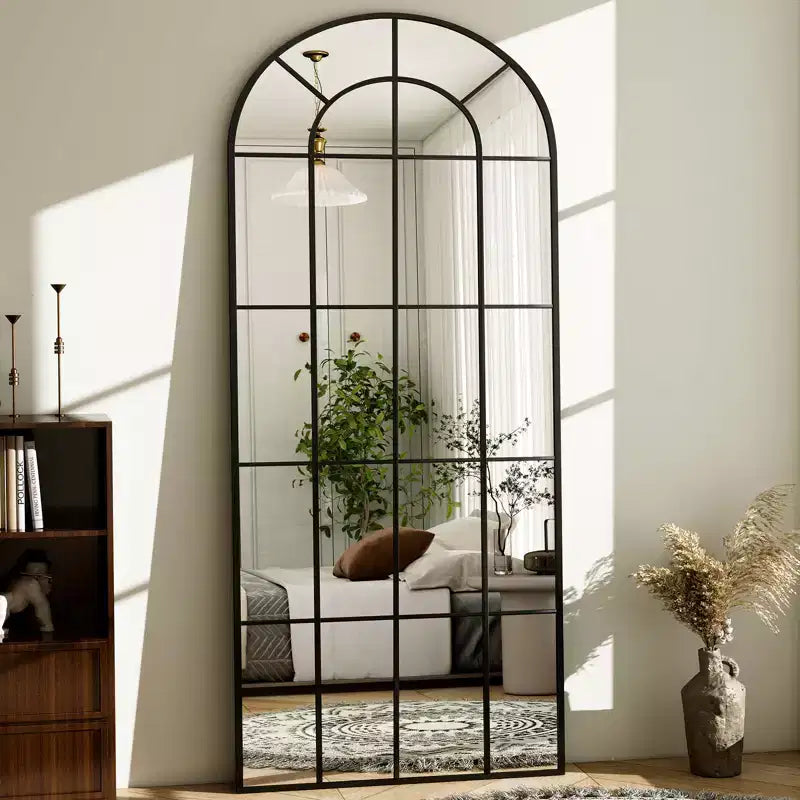 BEAUTYPEAK Window Panel 65x23 Floor Mirror Arched Full Length Mirrors