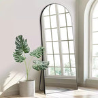 Miroir sur pied en bois à angle droit