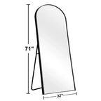 Miroir pleine longueur 71 x 32 doté d'une arche à angle droit et d'un cadre fin en alliage d'aluminium