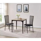 Kings Brand Furniture - Table à manger carrée 48, structure en métal robuste avec plateau en bois, noyer/noir