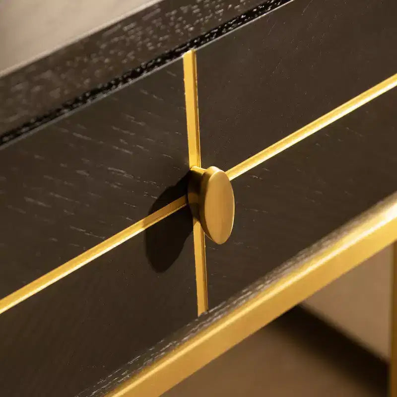 Table d'appoint de rangement contemporaine JTH LUXE Kingsly 16 en bouleau et placage noir expresso, 40,6 cm de large