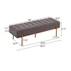 Christopher Knight Home Brimley, repose-pieds ottoman moderne de 55 W en similicuir capitonné avec base dorée