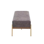 Christopher Knight Home Brimley, repose-pieds ottoman moderne de 55 W en similicuir capitonné avec base dorée
