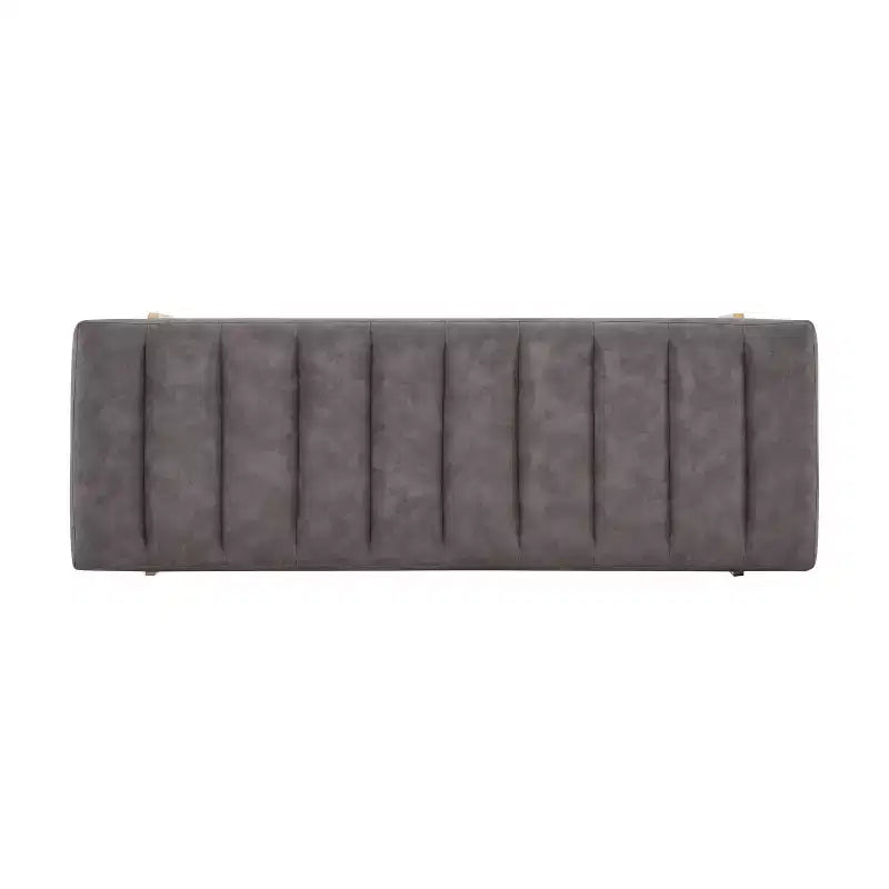 Christopher Knight Home Brimley, repose-pieds ottoman moderne de 55 W en similicuir capitonné avec base dorée