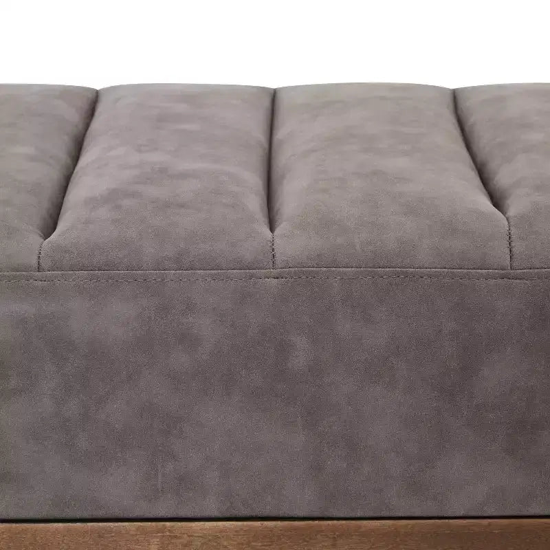Christopher Knight Home Brimley, repose-pieds ottoman moderne de 55 W en similicuir capitonné avec base dorée