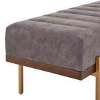 Christopher Knight Home Brimley, repose-pieds ottoman moderne de 55 W en similicuir capitonné avec base dorée