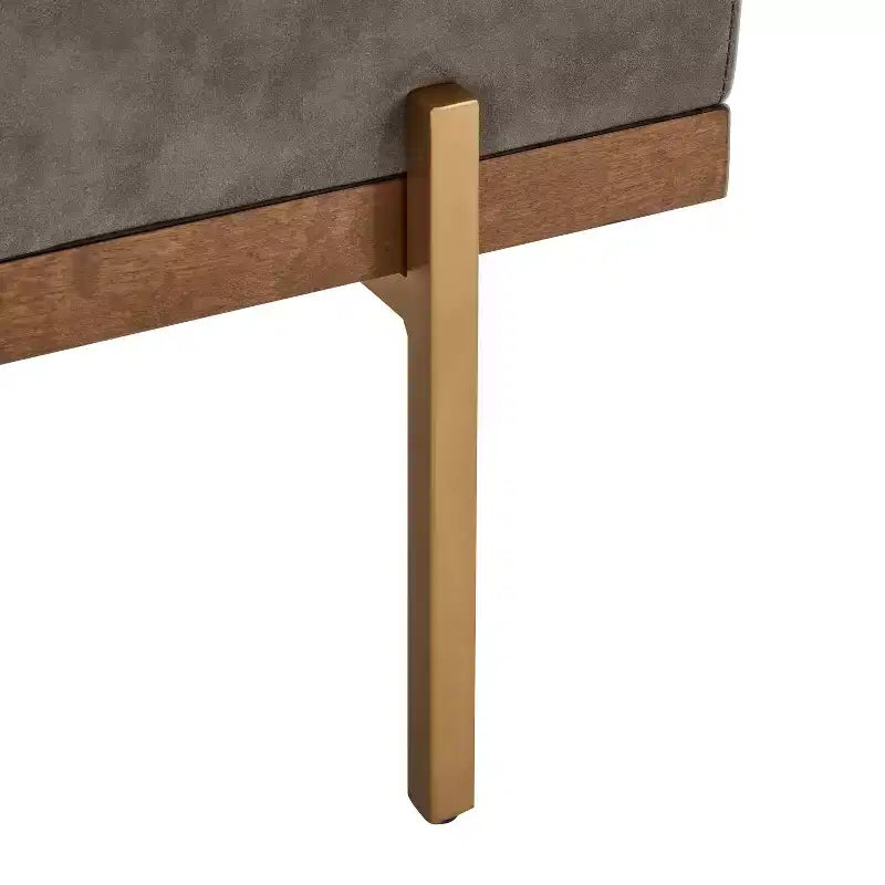 Christopher Knight Home Brimley, repose-pieds ottoman moderne de 55 W en similicuir capitonné avec base dorée