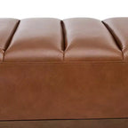 Christopher Knight Home Brimley, repose-pieds ottoman moderne de 55 W en similicuir capitonné avec base dorée