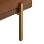 Christopher Knight Home Brimley, repose-pieds ottoman moderne de 55 W en similicuir capitonné avec base dorée