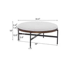 Christopher Knight Home Crestholm — Pouf rond moderne rembourré avec pieds en fer
