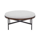 Christopher Knight Home Crestholm — Pouf rond moderne rembourré avec pieds en fer