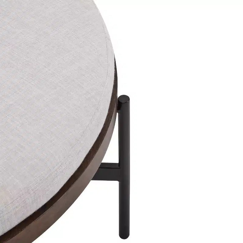 Christopher Knight Home Crestholm — Pouf rond moderne rembourré avec pieds en fer
