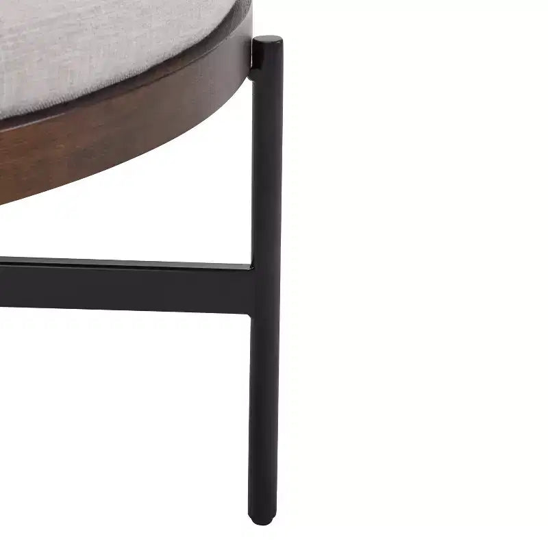 Christopher Knight Home Crestholm — Pouf rond moderne rembourré avec pieds en fer