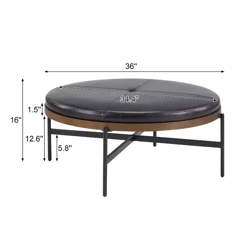 Christopher Knight Home Crestholm — Pouf rond moderne rembourré avec pieds en fer