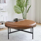 Christopher Knight Home Crestholm — Pouf rond moderne rembourré avec pieds en fer
