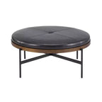 Christopher Knight Home Crestholm — Pouf rond moderne rembourré avec pieds en fer