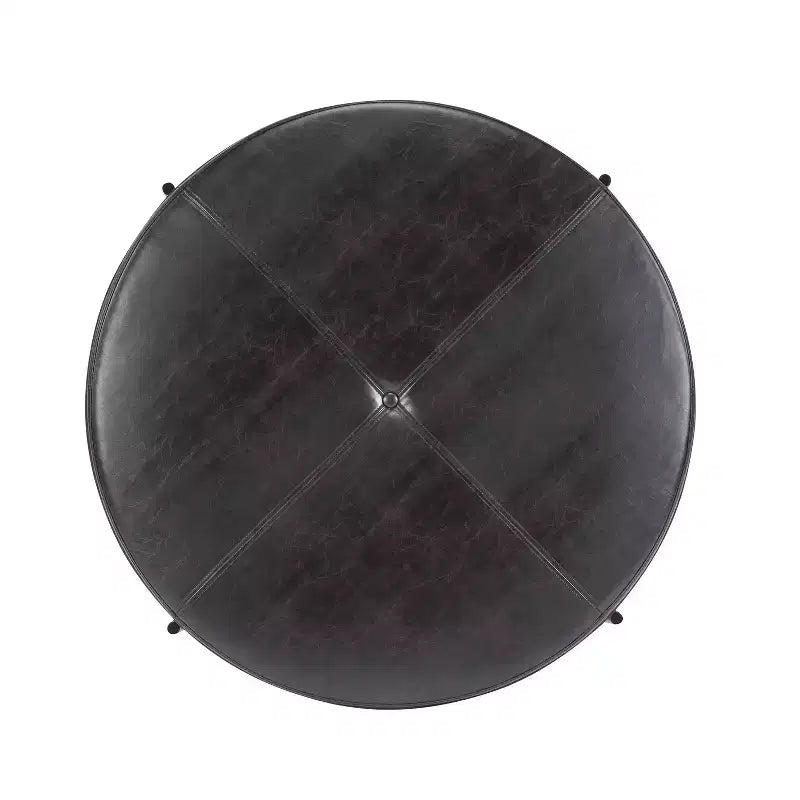Christopher Knight Home Crestholm — Pouf rond moderne rembourré avec pieds en fer
