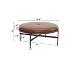 Christopher Knight Home Crestholm — Pouf rond moderne rembourré avec pieds en fer