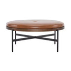 Christopher Knight Home Crestholm — Pouf rond moderne rembourré avec pieds en fer