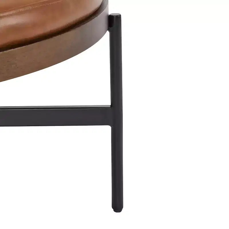 Christopher Knight Home Crestholm — Pouf rond moderne rembourré avec pieds en fer
