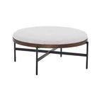 Christopher Knight Home Crestholm — Pouf rond moderne rembourré avec pieds en fer