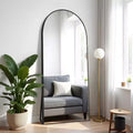 PexFix 71x31 Arch Metal Full Length Mirror Floor Mirror in Black