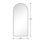 Miroir PexFix 71x31 avec cadre en métal arqué, miroir de sol en noir