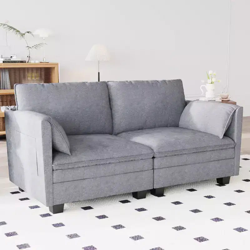 Christopher Knight Home Meroy Canapé Causeuse Moderne du Milieu du Siècle 74,27'' avec Poche Latérale