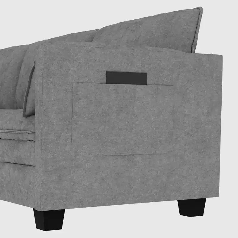 Christopher Knight Home Meroy Canapé Causeuse Moderne du Milieu du Siècle 74,27'' avec Poche Latérale