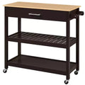 Yaheetech 40 Inch Rolling Kitchen Island Cart with Storage Shelves and Drawer