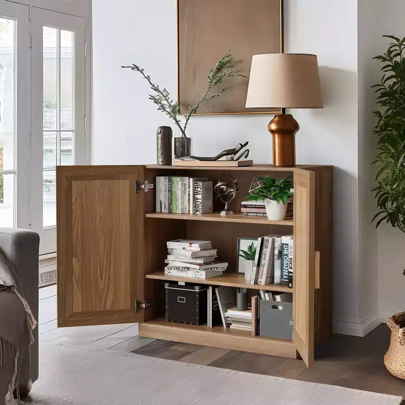 PexFix Armoire d'appoint en bois 31x31x16 avec étagère réglable Armoire de rangement Naturel