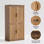 PexFix Armoire d'appoint en bois 31x31x16 avec étagère réglable Armoire de rangement Naturel
