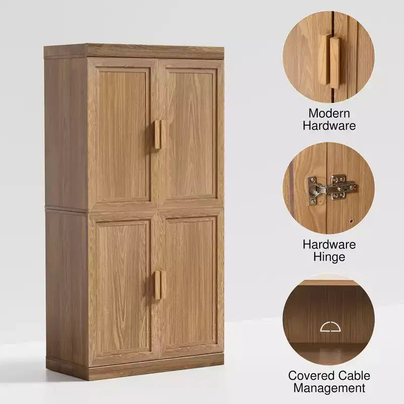 PexFix Armoire d'appoint en bois 31x31x16 avec étagère réglable Armoire de rangement Naturel