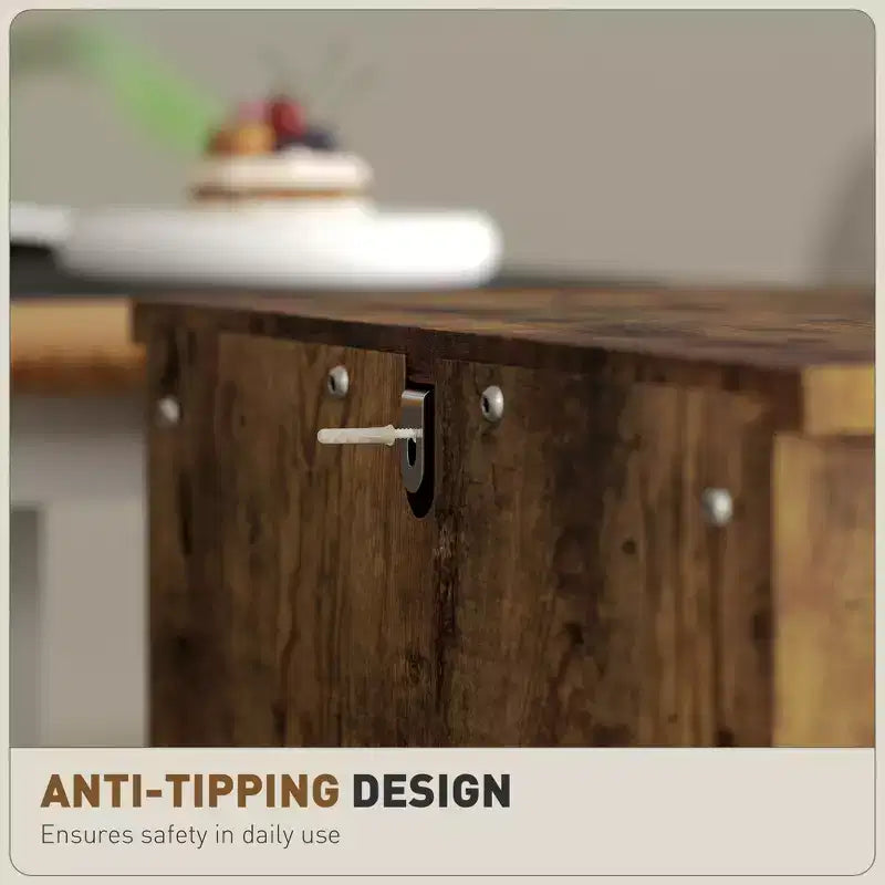 HOMCOM Meuble de Rangement 3 Tiroirs, Classeur pour Dossiers Suspendus A4/Lettre, Support d'Imprimante Rustique avec Rangement pour Bureau à Domicile