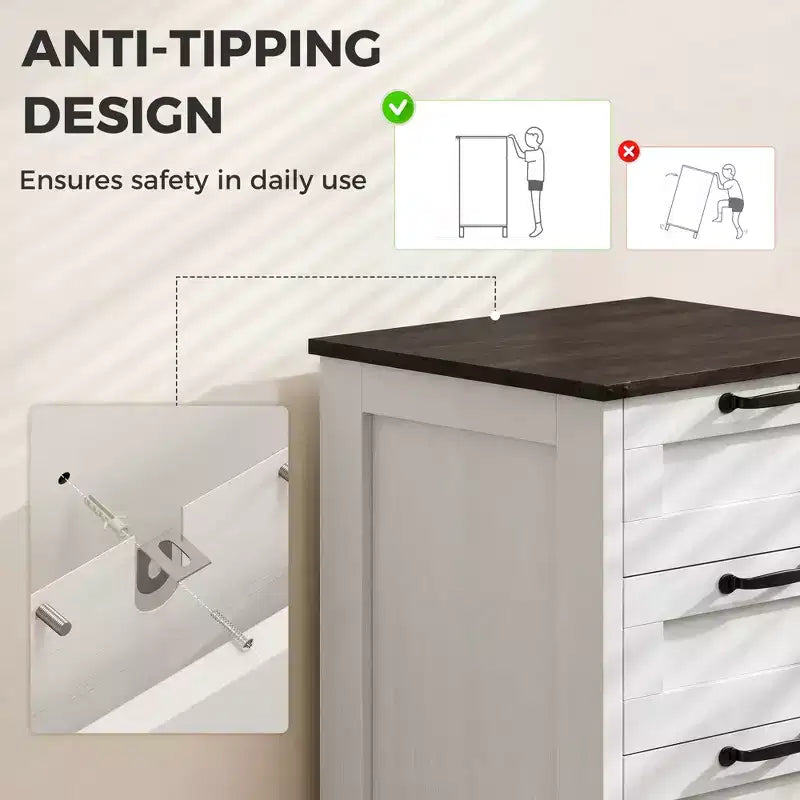 HOMCOM Meuble de Rangement 3 Tiroirs, Classeur pour Dossiers Suspendus A4/Lettre, Support d'Imprimante Rustique avec Rangement pour Bureau à Domicile