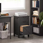 HOMCOM Meuble de Rangement 3 Tiroirs, Classeur pour Dossiers Suspendus A4/Lettre, Support d'Imprimante Rustique avec Rangement pour Bureau à Domicile