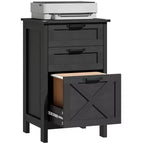 HOMCOM 3 Drawer File Cabinet, Filing Cabinet for Hanging A4/Letter Size, Farmhouse Printer Stand with Storage for Home Office