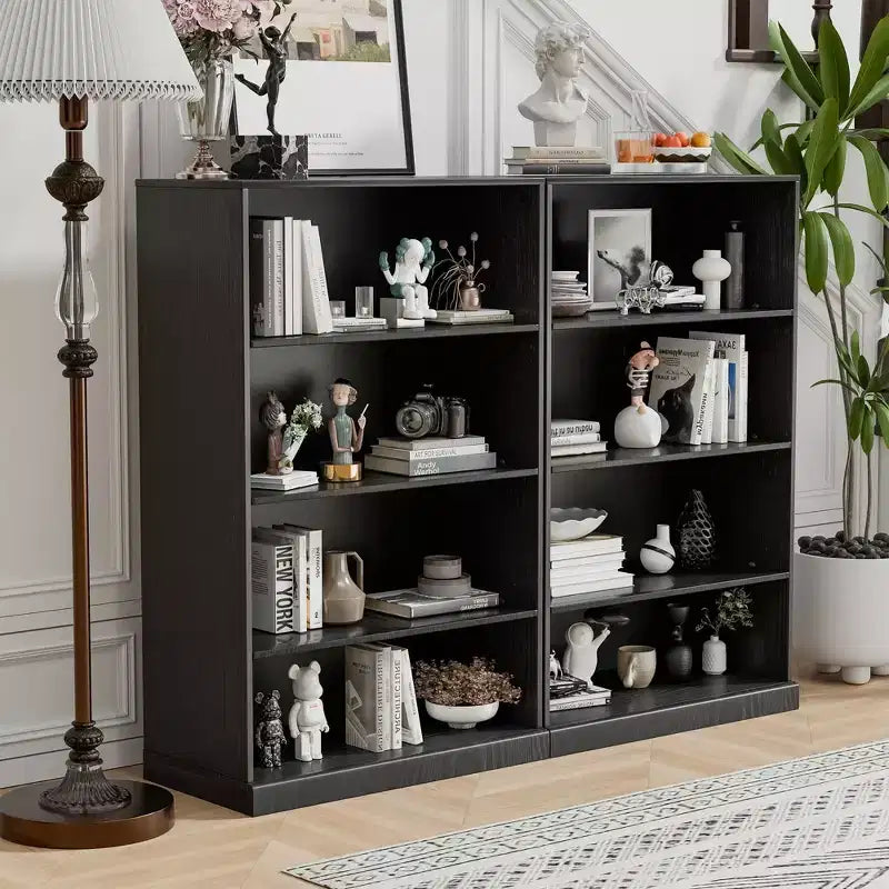PexFix 49x31x16 Meuble d'appoint en bois avec étagère réglable Meuble de rangement sans porte Noir