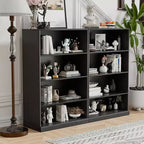 PexFix 49x31x16 Meuble d'appoint en bois avec étagère réglable Meuble de rangement sans porte Noir