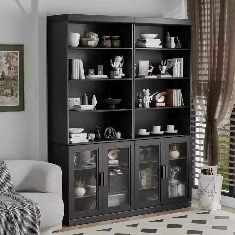 PexFix 49x31x16 Meuble d'appoint en bois avec étagère réglable Meuble de rangement sans porte Noir