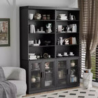 PexFix 49x31x16 Meuble d'appoint en bois avec étagère réglable Meuble de rangement sans porte Noir