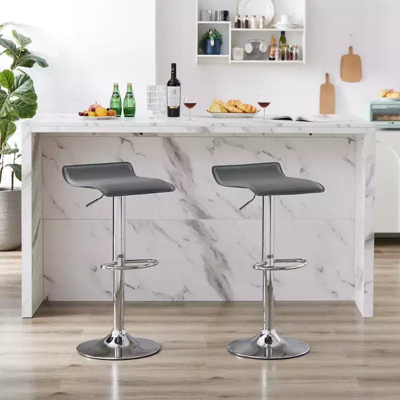 VECELO Lot de 2 tabourets de bar, tabourets de bar de comptoir avec barre pivotante et hauteur réglable, tabourets de bar pour cuisine/bar/salle à manger/salon