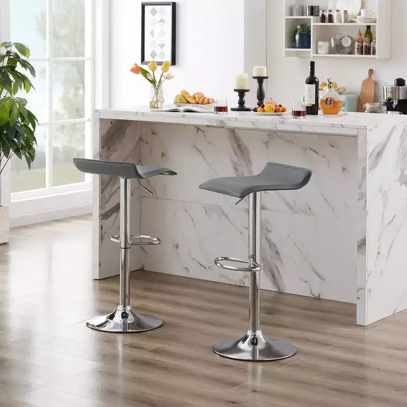 VECELO Lot de 2 tabourets de bar, tabourets de bar de comptoir avec barre pivotante et hauteur réglable, tabourets de bar pour cuisine/bar/salle à manger/salon