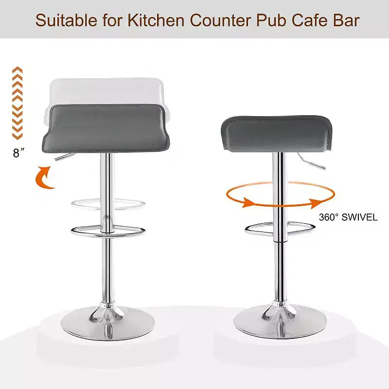 VECELO Lot de 2 tabourets de bar, tabourets de bar de comptoir avec barre pivotante et hauteur réglable, tabourets de bar pour cuisine/bar/salle à manger/salon